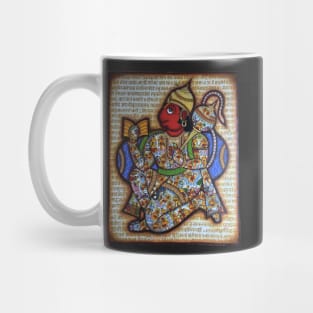 Hanuman chalisa collage, lord hanuman, balaji, bajarangbali artwork, indian folk art Mug